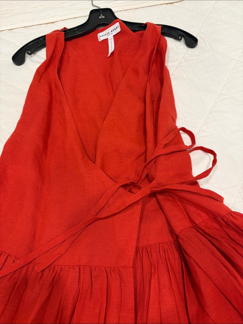 Apiece Apart Red Sleeveless Maxi Wrap Dress - Picture 7 of 9
